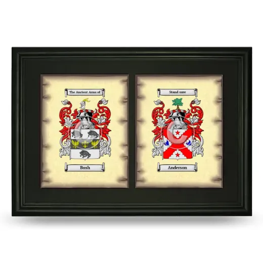 Double Coat of Arms Framed - Black