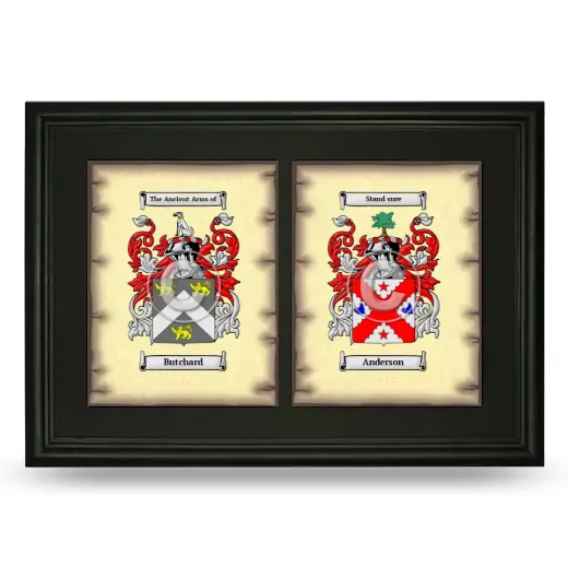 Double Coat of Arms Framed - Black