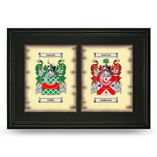 Double Coat of Arms Framed - Black