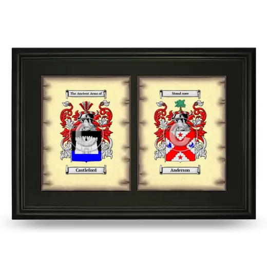 Double Coat of Arms Framed - Black
