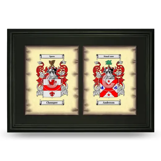 Double Coat of Arms Framed - Black