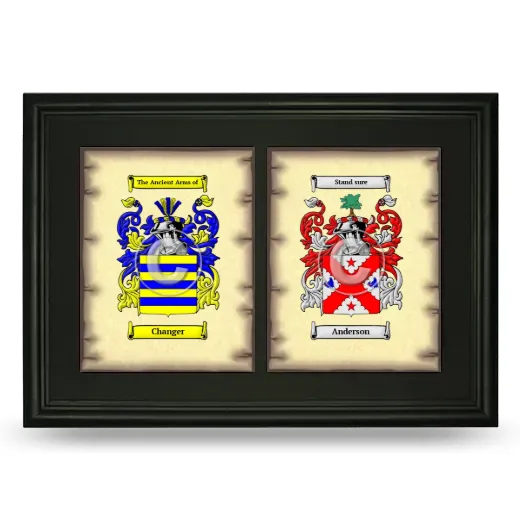 Double Coat of Arms Framed - Black