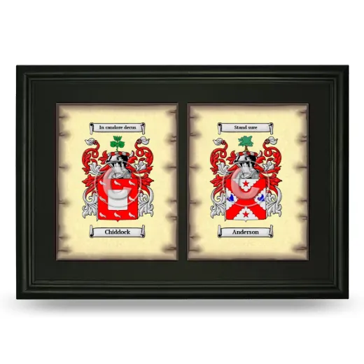 Double Coat of Arms Framed - Black