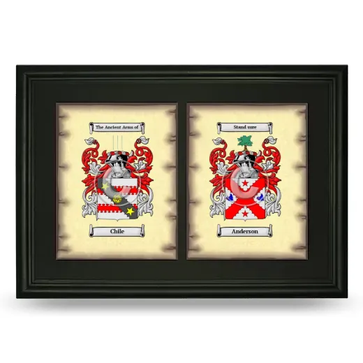 Double Coat of Arms Framed - Black