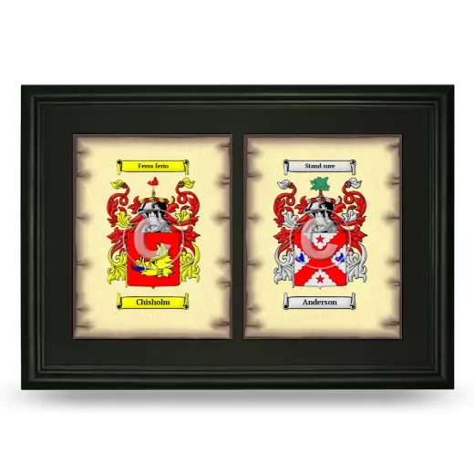 Double Coat of Arms Framed - Black