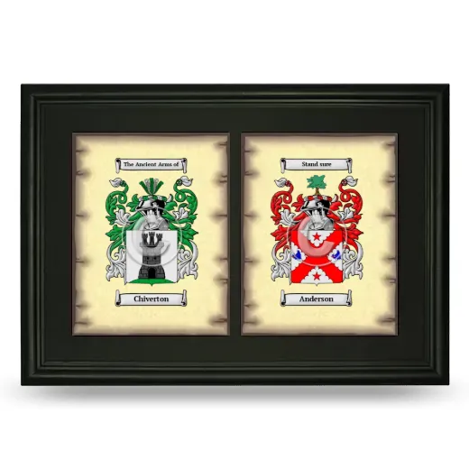 Double Coat of Arms Framed - Black