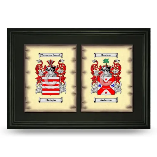 Double Coat of Arms Framed - Black