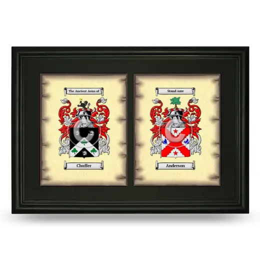 Double Coat of Arms Framed - Black