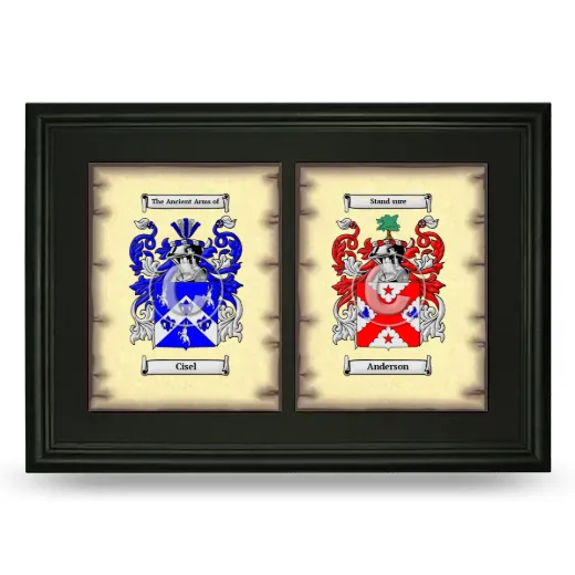 Double Coat of Arms Framed - Black