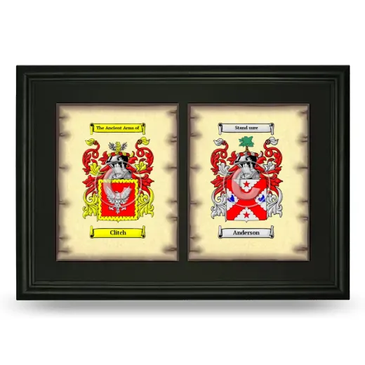 Double Coat of Arms Framed - Black