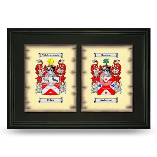 Double Coat of Arms Framed - Black