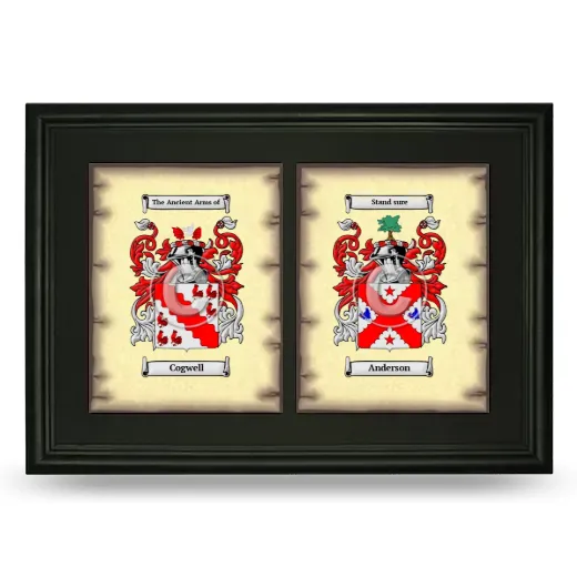 Double Coat of Arms Framed - Black