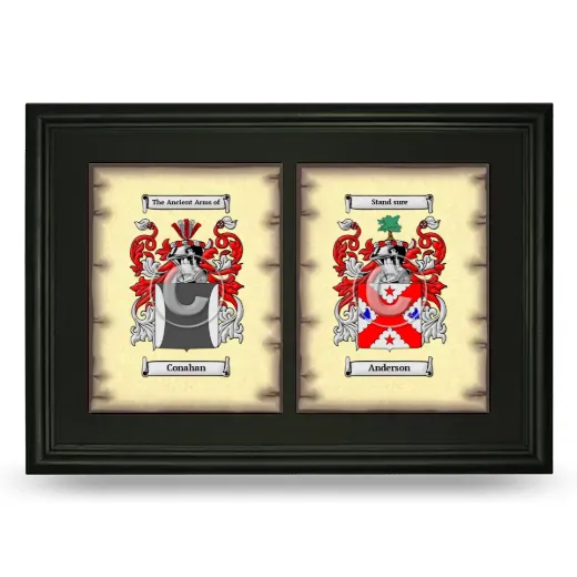Double Coat of Arms Framed - Black
