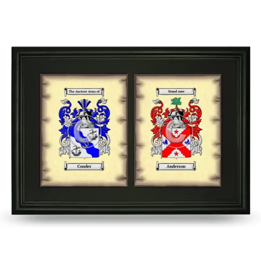 Double Coat of Arms Framed - Black