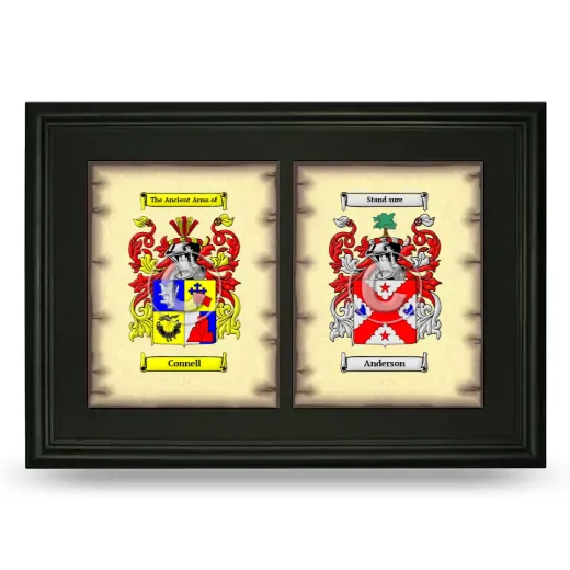 Double Coat of Arms Framed - Black