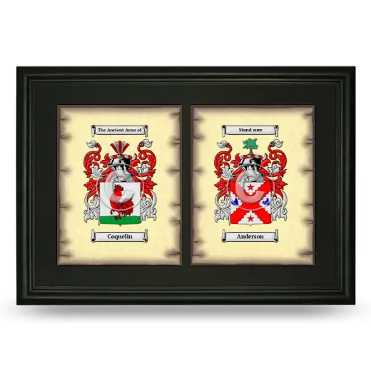 Double Coat of Arms Framed - Black