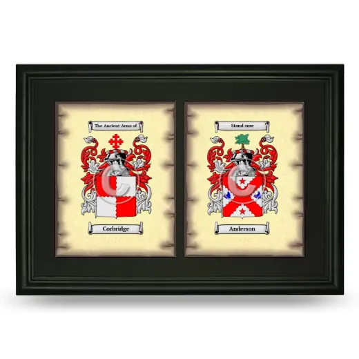 Double Coat of Arms Framed - Black