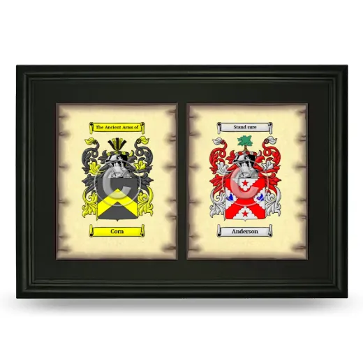 Double Coat of Arms Framed - Black