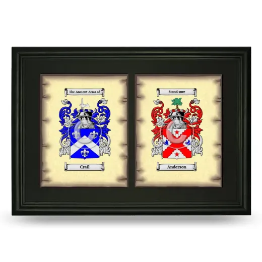 Double Coat of Arms Framed - Black