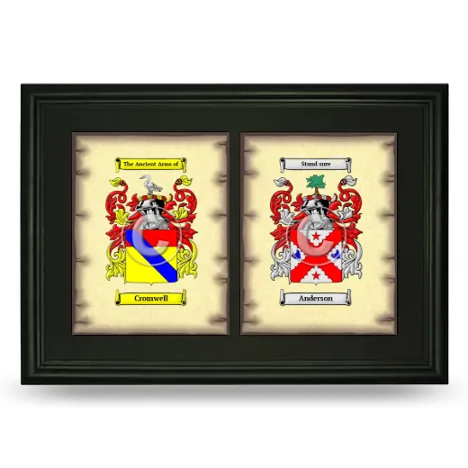 Double Coat of Arms Framed - Black