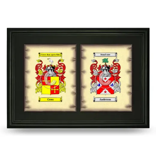 Double Coat of Arms Framed - Black