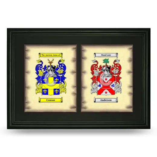 Double Coat of Arms Framed - Black