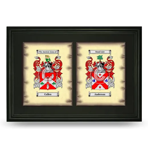 Double Coat of Arms Framed - Black