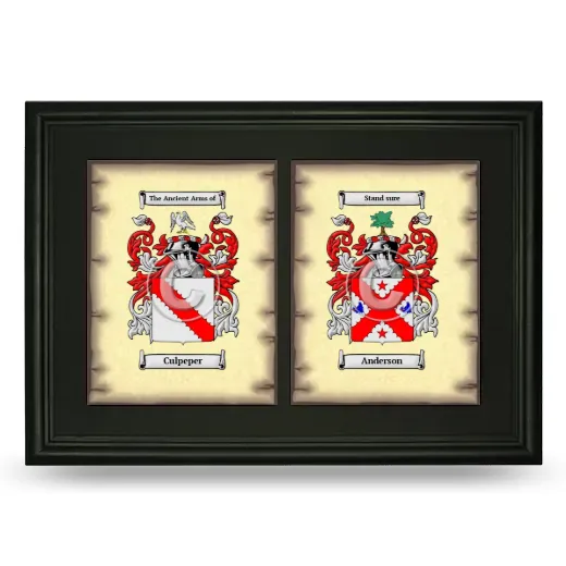 Double Coat of Arms Framed - Black