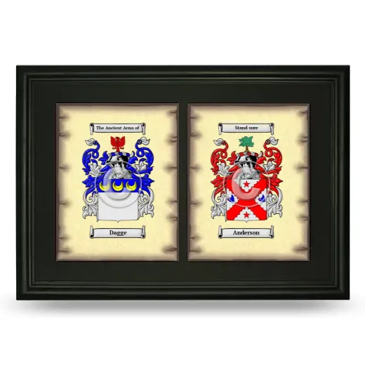 Double Coat of Arms Framed - Black
