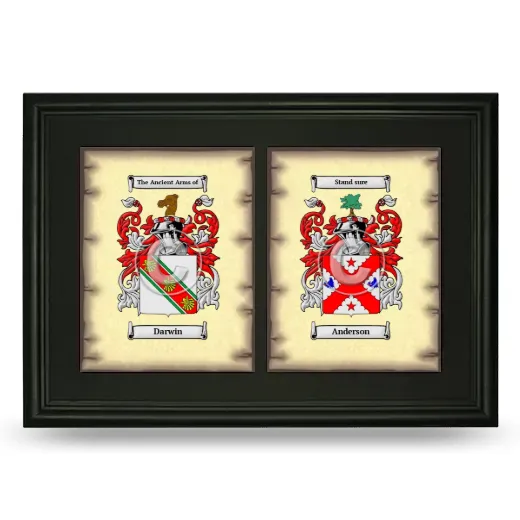 Double Coat of Arms Framed - Black
