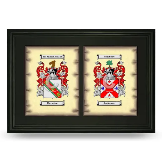 Double Coat of Arms Framed - Black