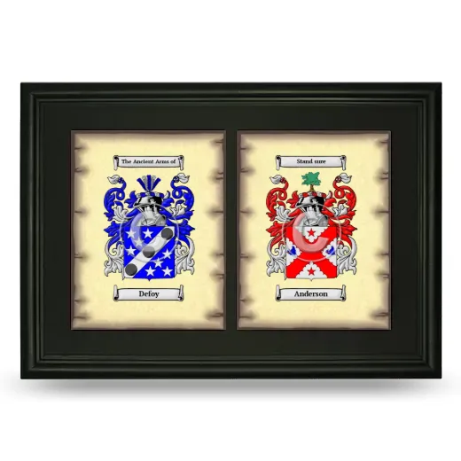 Double Coat of Arms Framed - Black