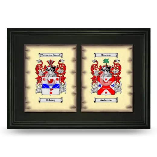 Double Coat of Arms Framed - Black