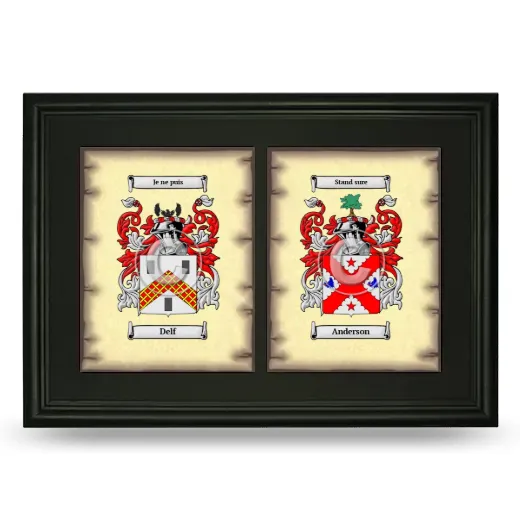 Double Coat of Arms Framed - Black