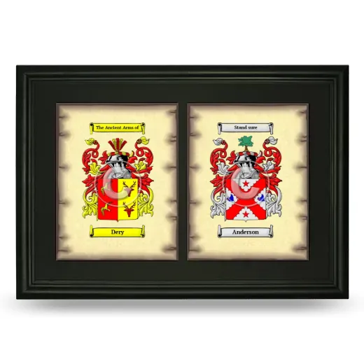 Double Coat of Arms Framed - Black