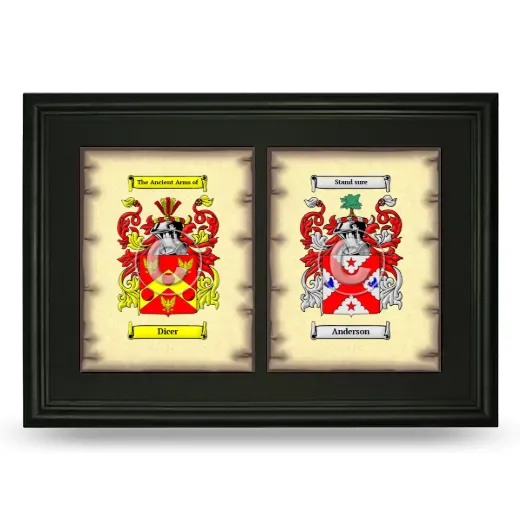 Double Coat of Arms Framed - Black
