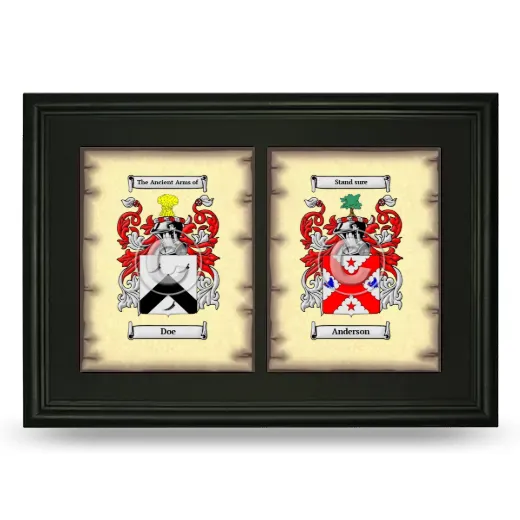 Double Coat of Arms Framed - Black