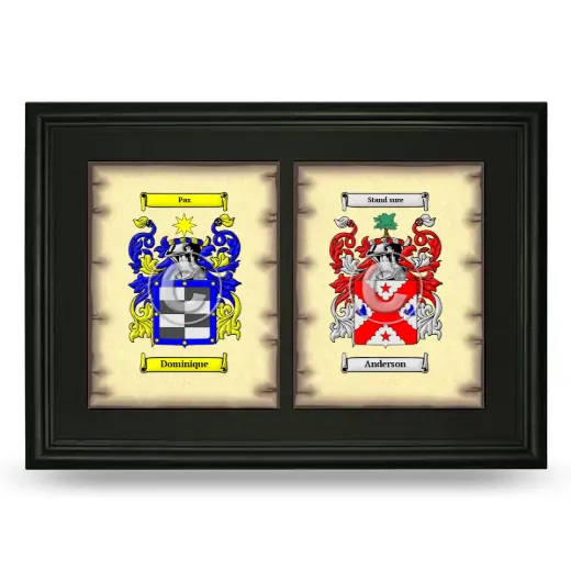 Double Coat of Arms Framed - Black