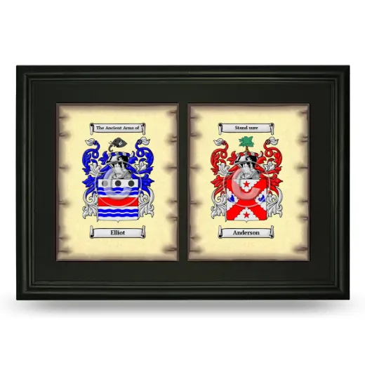Double Coat of Arms Framed - Black