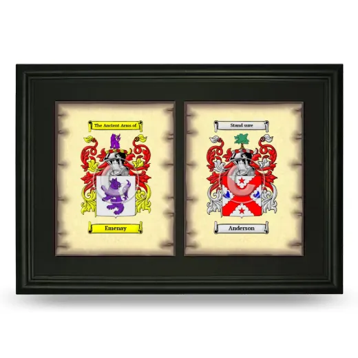 Double Coat of Arms Framed - Black