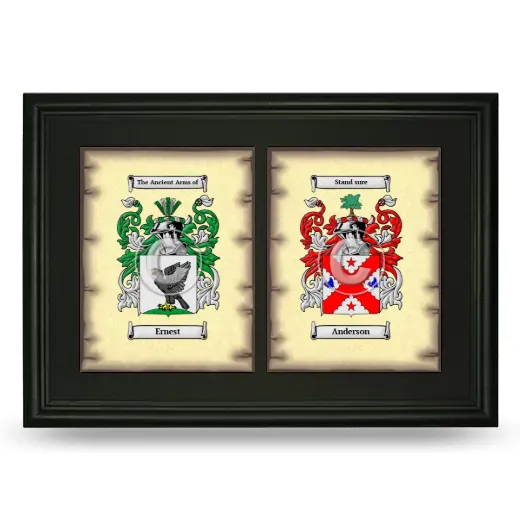 Double Coat of Arms Framed - Black