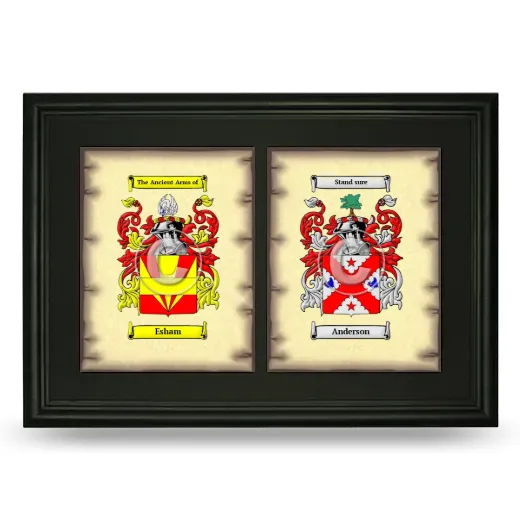 Double Coat of Arms Framed - Black