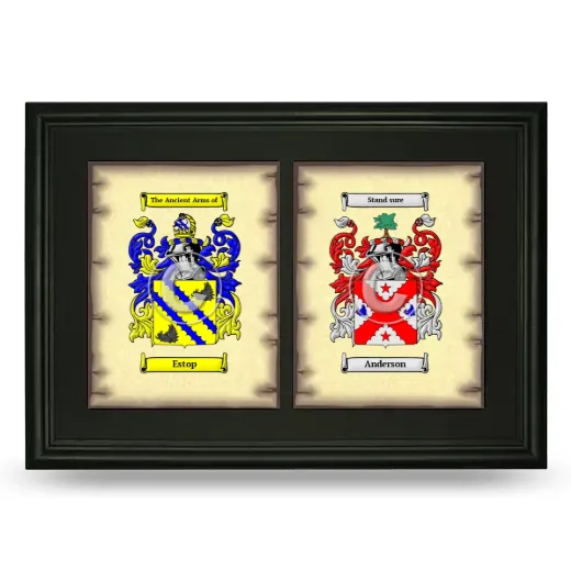 Double Coat of Arms Framed - Black