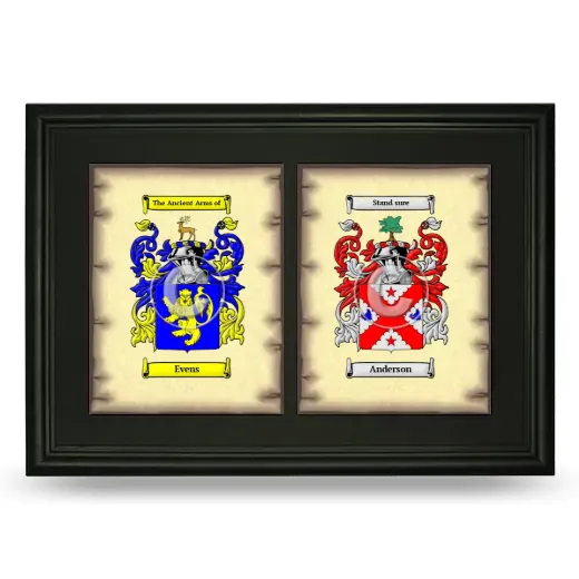 Double Coat of Arms Framed - Black