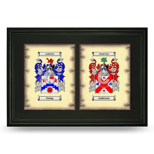 Double Coat of Arms Framed - Black