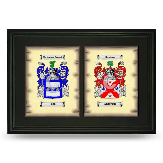 Double Coat of Arms Framed - Black