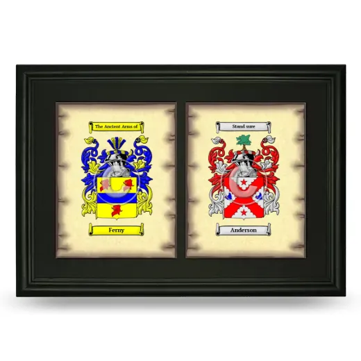 Double Coat of Arms Framed - Black