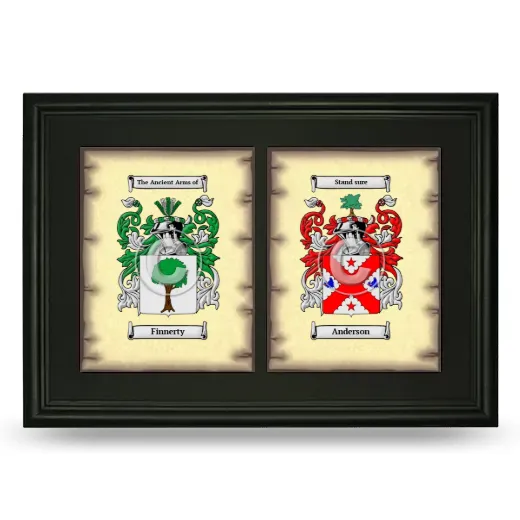 Double Coat of Arms Framed - Black