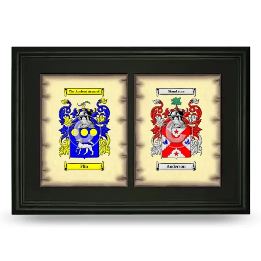 Double Coat of Arms Framed - Black