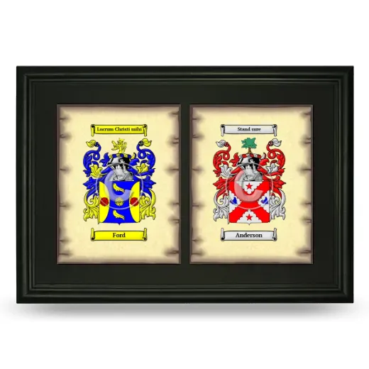 Double Coat of Arms Framed - Black